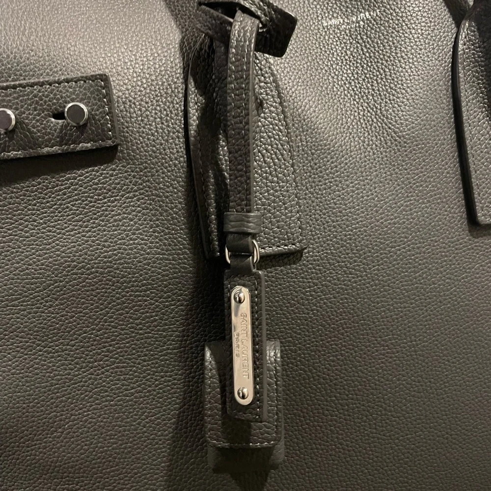 Saint Laurent Dark Gray Leather Briefcase